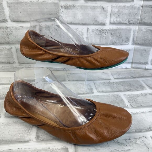 Tieks Women's 10 Chestnut Leather The Ballet Flat Matte Full Grain Comfort Shoes - Picture 5 of 15